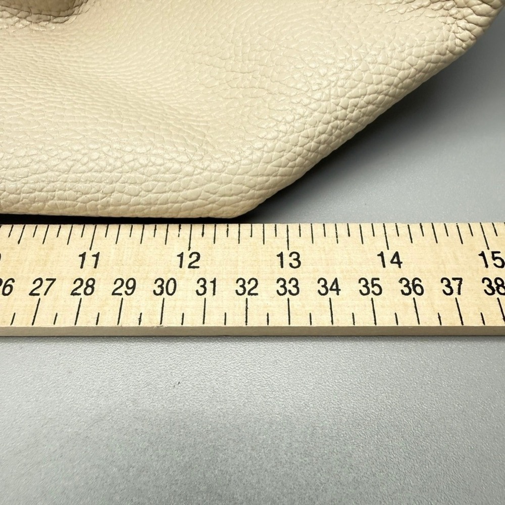 Isadora Italian Made Oversized Cream Pebbled Leather Tote Bag Summer Statement - Picture 14 of 16